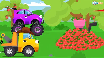 Les Camion Monstres qui jouent au ballon - Cars Stories - Dessin animé pour les Enfants