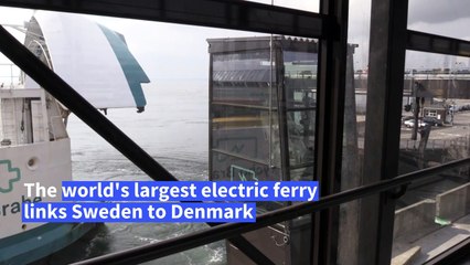 World’s biggest electric passenger ferry sails between Denmark and Sweden