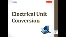 Electrical Unit Conversion for HVAC