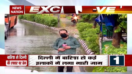 Heavy rain in Delhi creates flood like situation and huge traffic jam