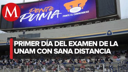 Entre caretas y cubrebocas, así fue el primer día del examen para ingresar a la UNAM