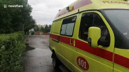 Police seen outside hospital where Russian opposition politician Navalny is being treated