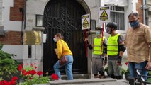 Action d'Amnesty International devant l'ambassade de Biélorussie à Ixelles