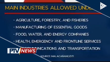 Mga industriyang maaring magbalik operasyon sa Mega Manila, inilatag