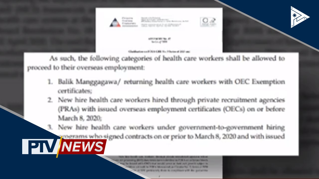 Health workers na may kontrata sa ibang bansa bago o noong March 8, maaari nang makalabas ng Pilipinas