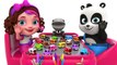 Colors for Children to Learn with Packman Cartoon Street Vehicle Toys - Pinky and Panda Toys TV