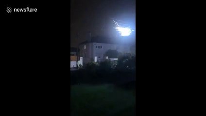 Sparks fly from power lines as Storm Ellen hits Ireland