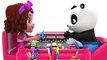 Learn Colors with Car Transporter Toy Street Vehicles - Educational Videos - Pinky and Panda Toys TV