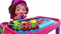 Learn Colors with Preschool Toy Train and Street Vehicles Toys - Pinky and Panda Toys TV