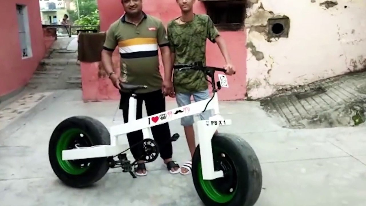 DIY dad builds cool bike for his son in northern India