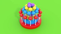 Learning Colors with 3D Lollipops for Kids, Children and Toddlers - Pinky & Panda Toys TV