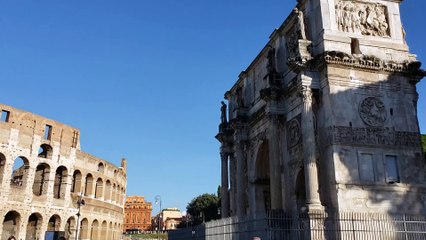 Rome Italy the roman colosseum under blue sky