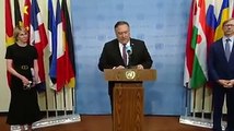 Secretary Pompeo delivered remarks to the press at the United Nations on Iran.