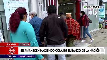 Largas colas en Comas para el cobro de Pensión 65 y del Bono universal familiar | Primera Edición (HOY)