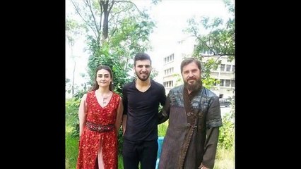 Ertugrul and Halime Sultan together behind the scene