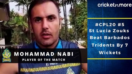 St Lucia Zouks All-Rounder Mohammad Nabi After Winning Player Of The Match Award