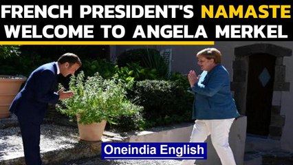 Download Video: Namaste goes global: French President Emmanuel Macron greets German Chancellor with Namaste|Oneindia