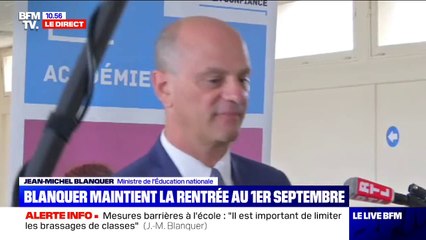 Jean-Michel Blanquer: "Nous sommes en situation de fournir des masques aux élèves qui en ont le plus besoin"