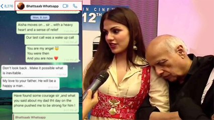 Download Video: Leaked WhatsApp Chats Of Rhea Chakraborty And Mahesh Bhatt From June 8