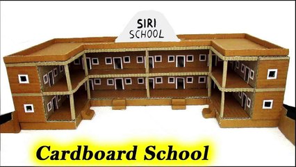 Cardboard School Model | Creative Project Ideas for School Presentation | How to Make A Cardboard School | Cardboard Craft Projects | DIY Cardboard School