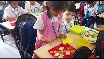 Pre -Primary Children Making Salad _ Kennedy High The Global School