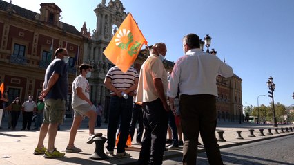 Una caravana en Sevilla reclama "precios justos" para la aceituna de mesa