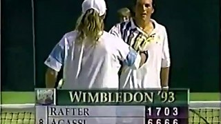 Andre Agassi vs Pat Rafter 1993 Wimbledon 3rd round Highlights