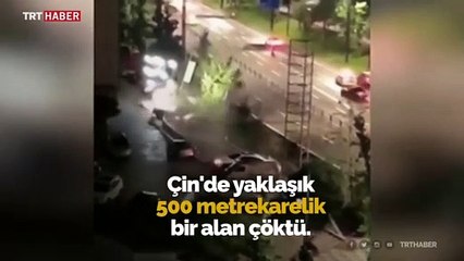 Çin’de yol çöktü: 21 araç çukura düştü
