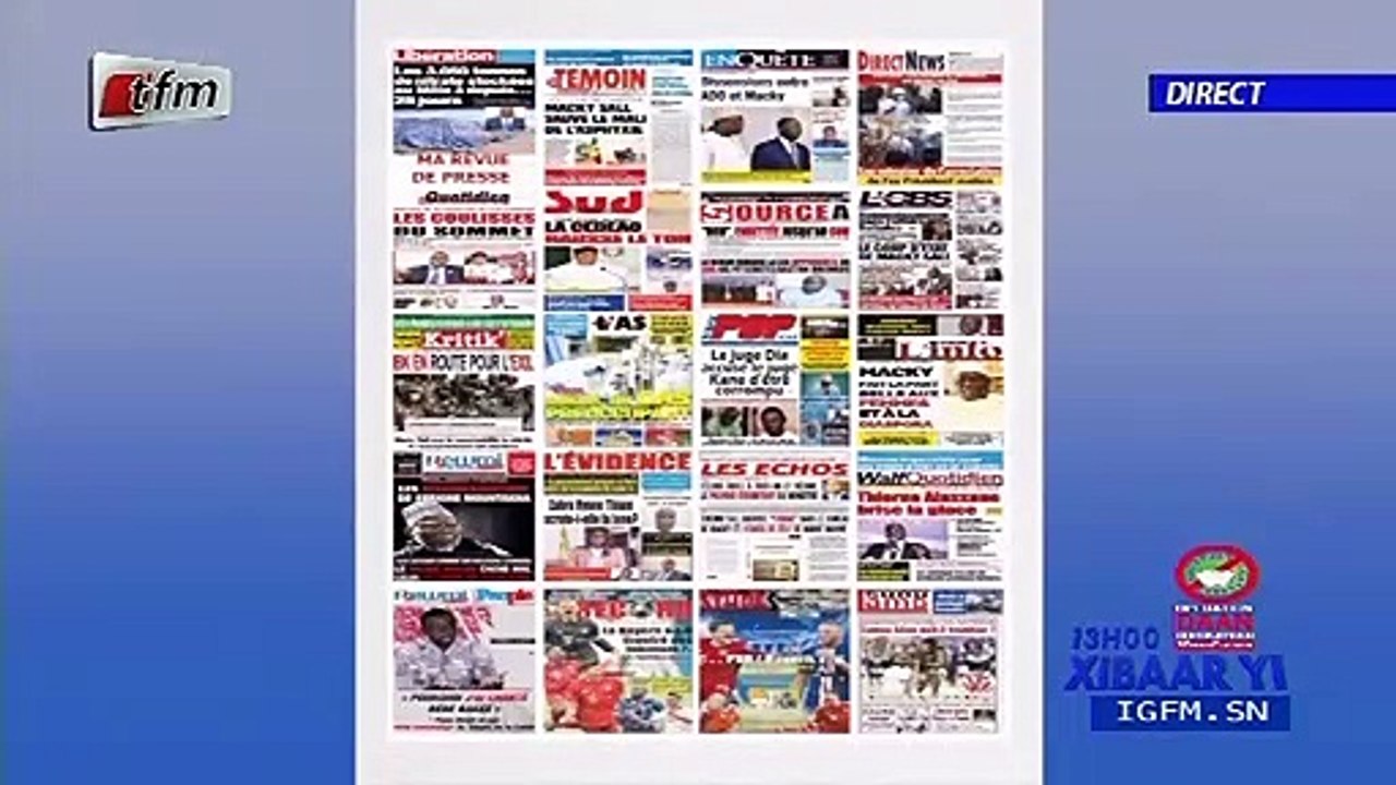REPLAY - REVUE DE PRESSE - Pr : MAMADOU MOUHAMED NDIAYE - 21 Aout 2020