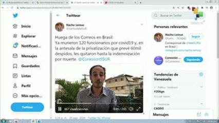 Trabajadores de Correos de Brasil inician huelga indefinida