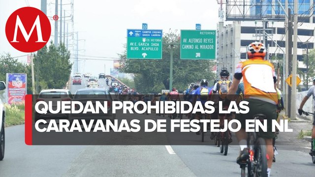 Prohíben en Nuevo León caravanas de autos y ciclistas