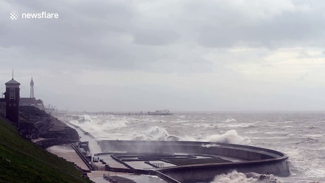 Watch as Storm Ellen batters into the Blackpool coast in unseasonably severe weather