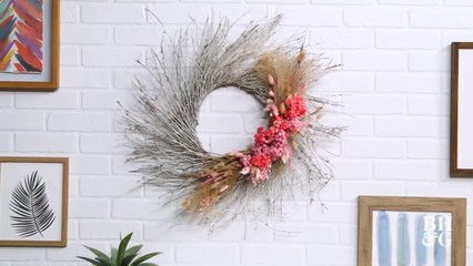 Make a Dried Grass and Floral Wreath