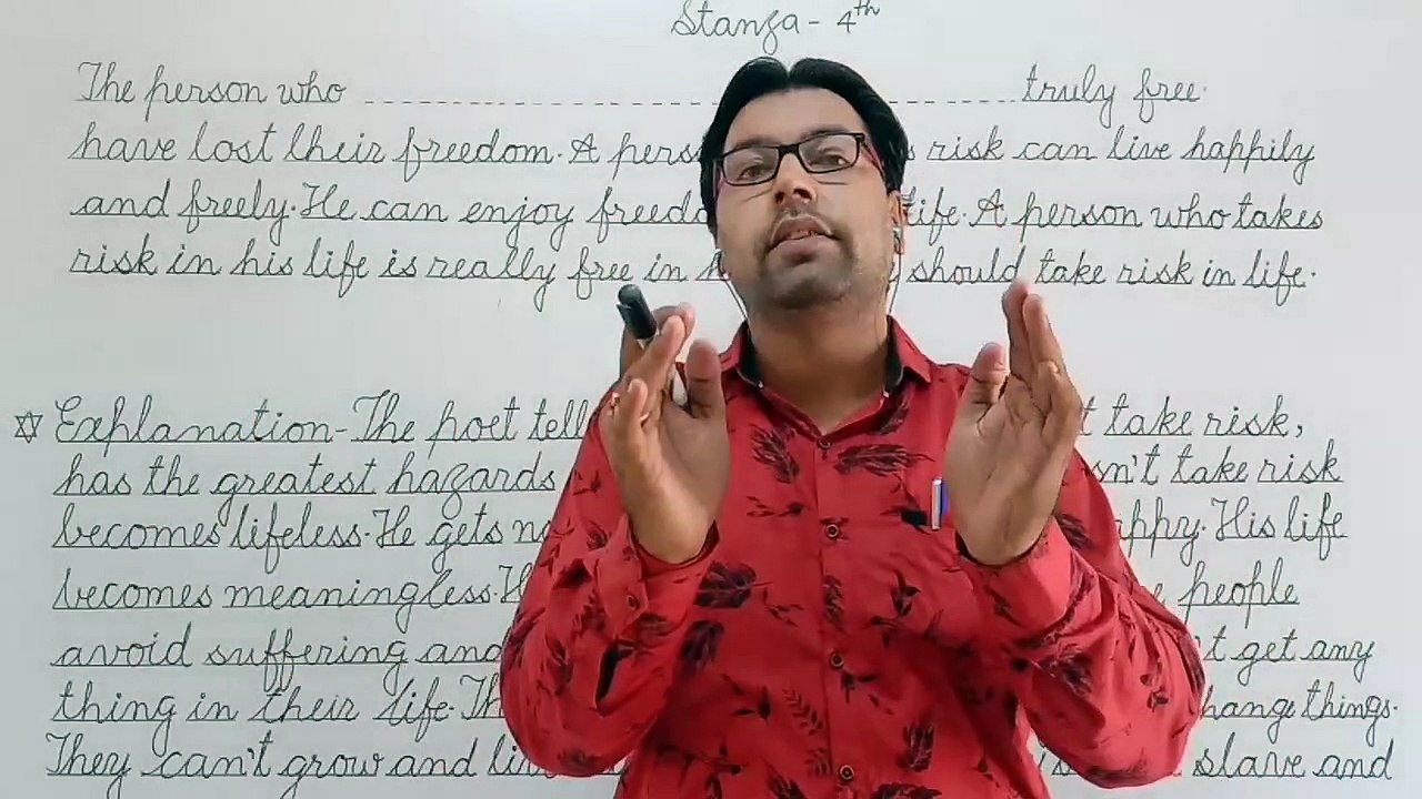 4 steps to lern explanation of a poem.................(Poem Explanation Stanza 4th)