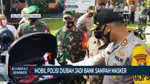 Mobil Polres Blitar Diubah Jadi Bank Sampah Masker