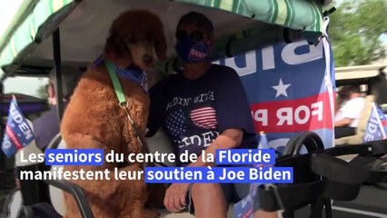 Des retraités de Floride défilent en voitures de golf pour soutenir Joe Biden