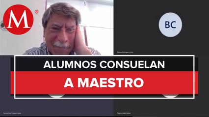 Maestro al borde del llanto recibe apoyo de sus alumnos por problemas en clase virtual