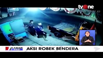 Sekelompok Pria Misterius di Garut Robek Bendera Merah Putih