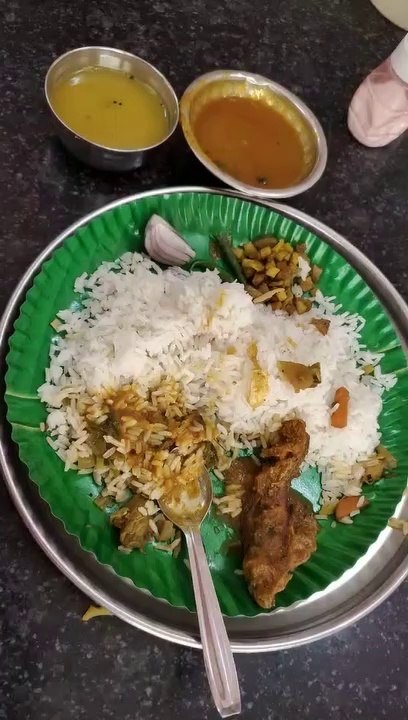Fish and rice thali