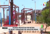 SMP: Vecinos protestan por retiro de rejas y abandono del malecón Rímac