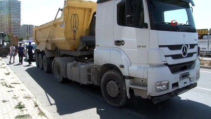 Kaçak hafriyat döken kamyon sürücüsü polisi alarma geçirdi