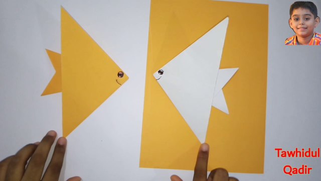 how to make paper fish toy II কাগজের মাছ বানানোর পদ্ধতি II Origami by Tawhidul Qadir