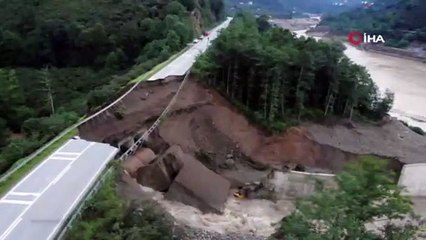 Giresun'da 6 kişinin kaybolduğu felaket bölgesi havadan görüntülendi