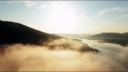 Playing with the cloud. Drone camera shot -