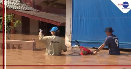 หลายหมู่บ้าน อ.เวียงสา จ.น่าน น้ำยังท่วมสูงกว่า 2 ม.