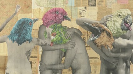 El MuVIM acoge en su muro la nueva obra de Vinz Feel Free, 'El Reencuentro'