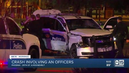 Crash involving officer near 20th and Roosevelt Streets