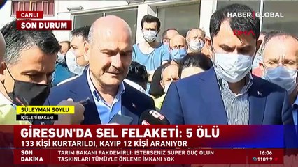 Giresun'daki sel felaketiyle ilgili son durumu 3 bakan tek tek açıkladı: Bu kadar ağırını beklemiyorduk