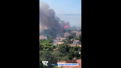 Incendie à Vitrolles: les images des témoins BFMTV