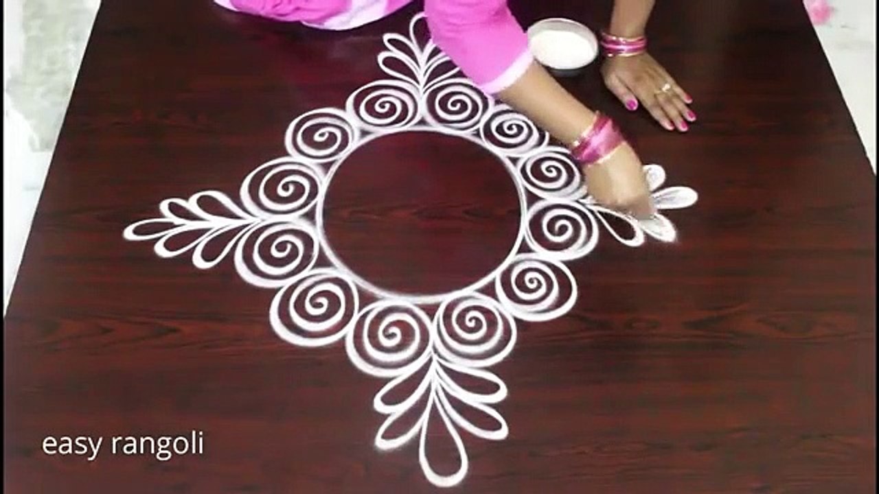 Creative Peacock, rangoli art designs ,   Freehand bird kolams ,   Peacock muggulu